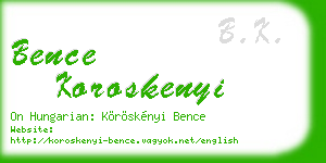 bence koroskenyi business card